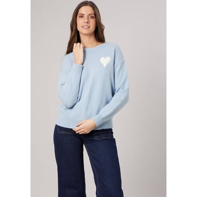 Pull femme maille douce motif cœur ADONIS DEELUXE