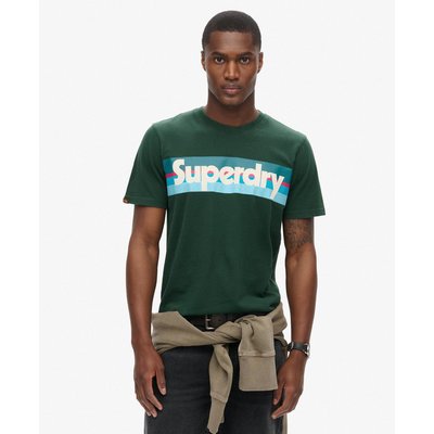 T-shirt rétro rayé à logo SUPERDRY