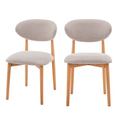 Lot de 2 chaises en tissu et bois - Clara DRAWER