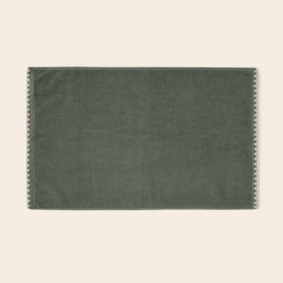 Tapis De Bain en Éponge unie et point feston triangulaire NERYDA MADURA