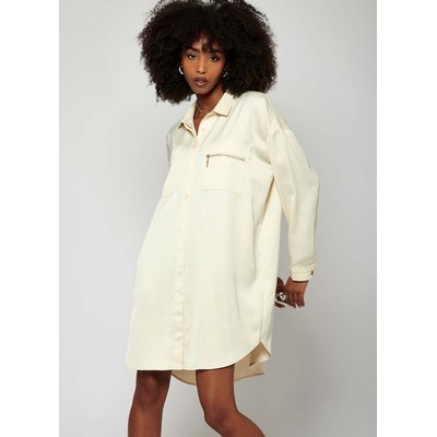 Robe chemise en satin clearance