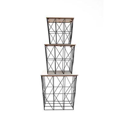 Lot de 3 tables d'appoint ou tables gigogne en MDF et Métal TOILINUX