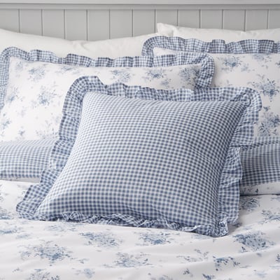 Lucie Floral Frill Fully Reversible Cushion CATHERINE LANSFIELD