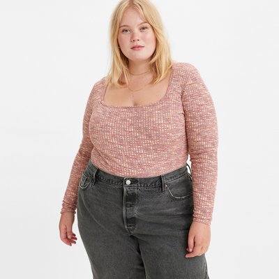 Printed Square Neck T-Shirt with Long Sleeves LEVI’S PLUS