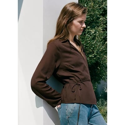 Chemise croisée à rayures MANGO TEEN