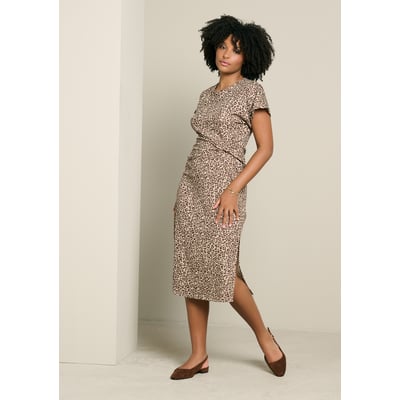 Robe midi gaufrée imprimé léopard LOLALIZA