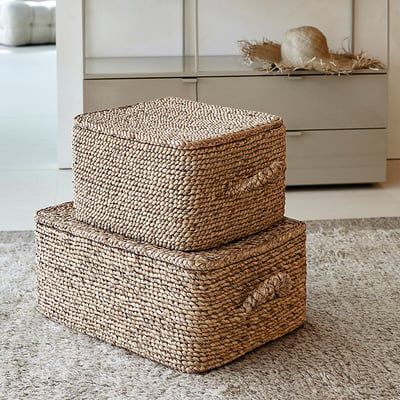 Lian Woven Sea Hyacinth Rectangular Basket AM.PM