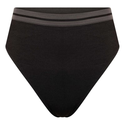 Bas de maillot de bain à taille haute motif/style rayure contrastée DON'T SWEAT IT DARE 2B