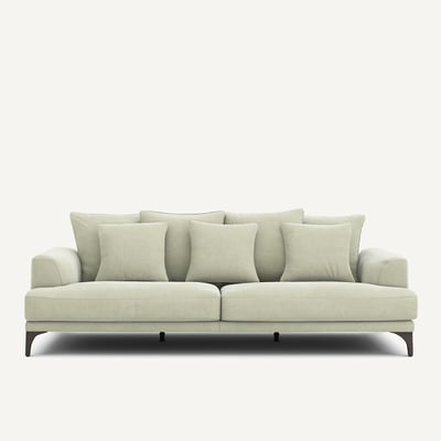 Canapé 3 ou 4 places, en velours stonewashed, ARMENTO AM.PM