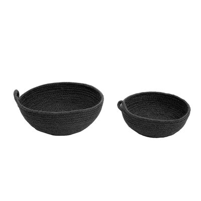 Set of 2 Black Jute Baskets SO'HOME