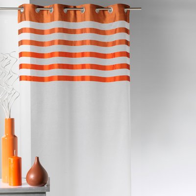 Voilage avec parement à rayures satinées et colorées HOME MAISON