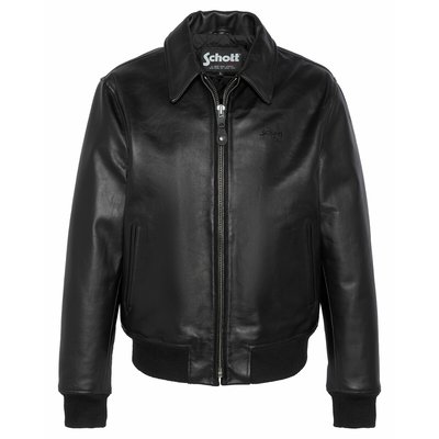 Blouson court col chemise, mi-saison SCHOTT