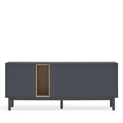 Buffet 1 porte 6 tiroirs en bois L180cm - CORVO TEULAT