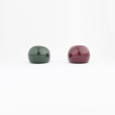 Set de 2 bagues en résine vert et bordeaux BALABOOSTE