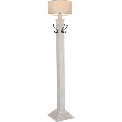 Lampe sur pied blanche style traditionnel avec porte manteau RECOLLECTION