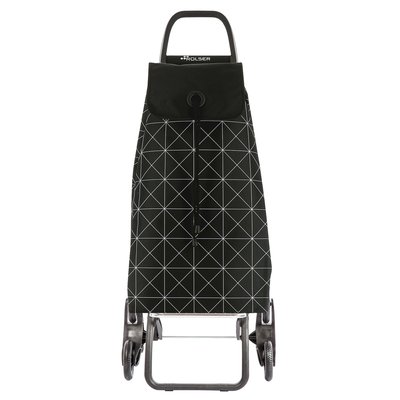 IMAX STAR - Chariot de course Pliable - 6 roues - Rayé - Ergonomique et stylé, cadre aluminium robuste, sac imperméable à motif rayé ROLSER