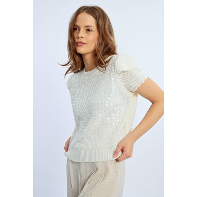 Pull sans manches parsemé de sequins LILI SIDONIO