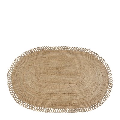 Tapis ourlé jute naturelle 250x141 BLANC D’IVOIRE