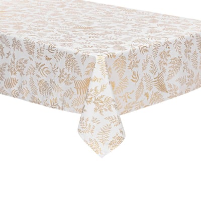 Nappe anti-tâche 140 x 240 cm blanc et or YLVA FEERIC LIGHTS & CHRISTMAS