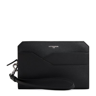 Pochette avec dragonne en cuir grain croisé GASTON LE TANNEUR