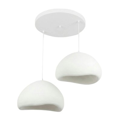 Suspension blanche design organique 2 abat-jour NOXIS PIER IMPORT