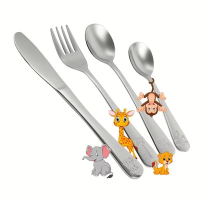 Set de 4 couverts pour enfants Safari NIROSTA