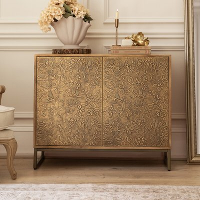 Isadora Antique Embossed Brass Sideboard VOYAGE MAISON