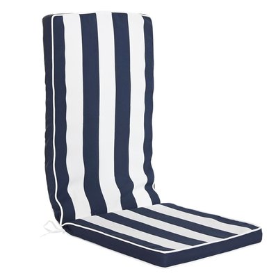 Coussin fauteuil de jardin rayé bleu et blanc imperméable 42x4x115cm WADIGA