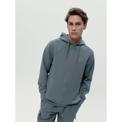 Sweat de sport homme Grau À capuche avec poches fermeture éclair BORN