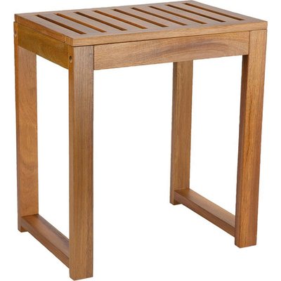 Tabouret de salle de bain en bois d'acacia finition laquée RECOLLECTION