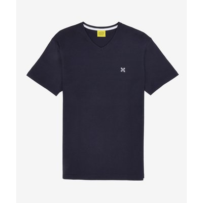 Tee shirt uni col V 4flo brodé poitrine TIVE OXBOW
