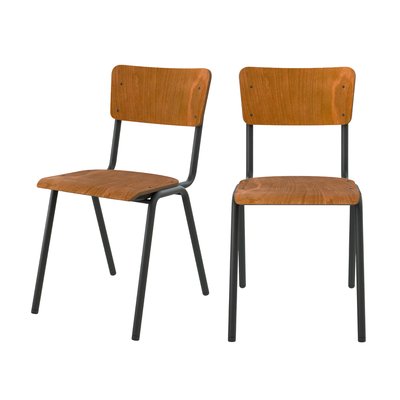Lot de 2 chaises en bois et velours - NICO RENDEZ-VOUS DÉCO