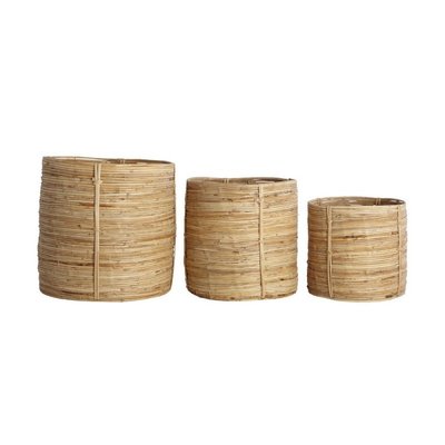 Set de 3 paniers ronds rotin  Chaka HOUSE DOCTOR