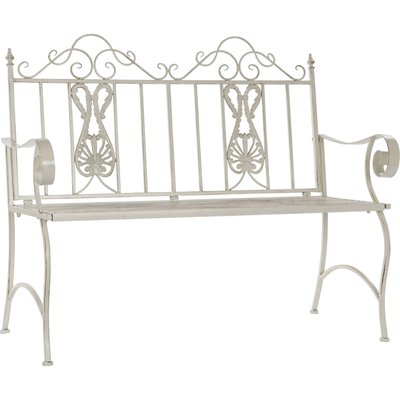 banc métal  vieilli style romantique pour terrasse et jardin RECOLLECTION