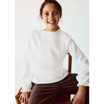 T-shirt détails brodés MANGO KIDS