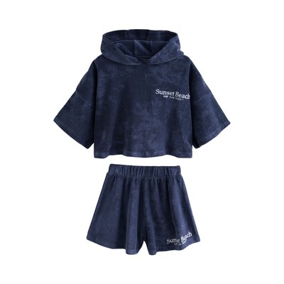 Short sweat capuche de plage en tissu éponge NEXT