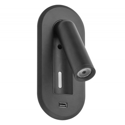 Applique Tête De Lit Mila Tactile Noir Mat Port Usb MILLUMINE