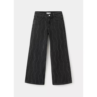 Jean wide leg à détails brillants MANGO KIDS