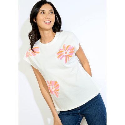 T-shirt imprimé pailleté LOLALIZA