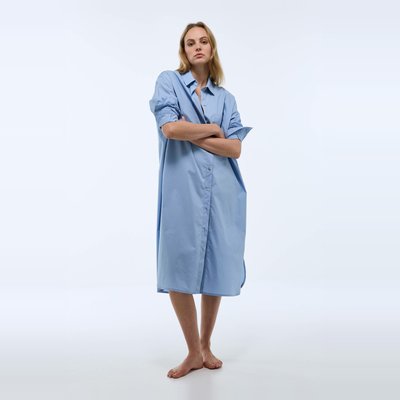 Chemise de nuit unie en popeline de coton BIO MONOPRIX