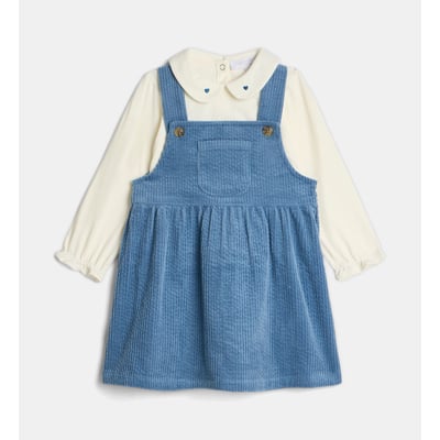 Ensemble robe salopette et polo tathenais velours coton bio CADET ROUSSELLE