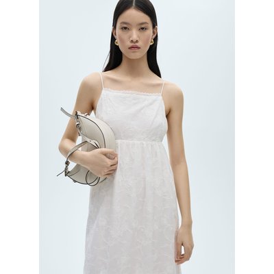 Robe bretelles broderie florale MANGO