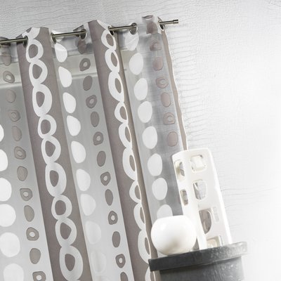 Voilage Organza Jacquard à Bandes et cercles HOME MAISON