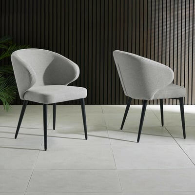 Marius Curve Fabric Dining Chairs (Set of 2) SO'HOME