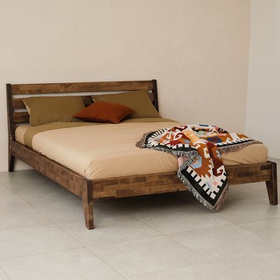 Кровать двуспальная с основанием из массива березы, 160х200 SO'HOME