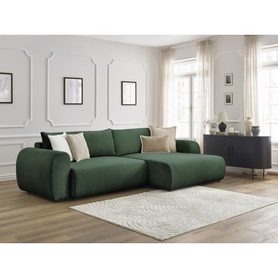 Canapé d'angle convertible 4 places en tissu lisse, LUCIEN BOBOCHIC