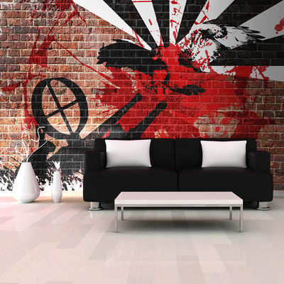 Papier peint intissé panoramique Street art Graffiti sur un mur de brique EDEN