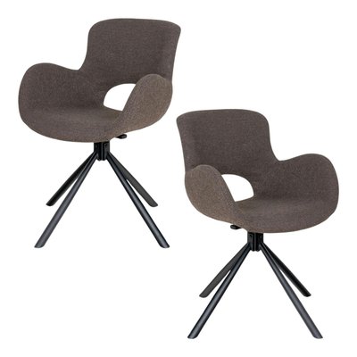Chaise pivotante en tissu - dossier ouvert (lot de 2) SAVONE PIER IMPORT