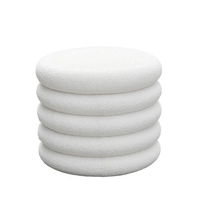 Pouf coffre rond en tissu bouclette ø47cm- BUBBLE DRAWER