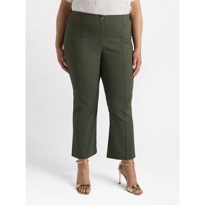 Pantalon droit en viscose LENZING™ ECOVERO™ avec taille élastique plate FIORELLA RUBINO